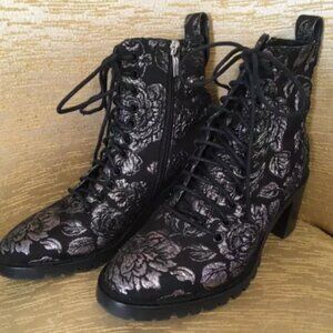 Vintage Y2K Jimmy Choo Brocade Combat Boots 38.5 8